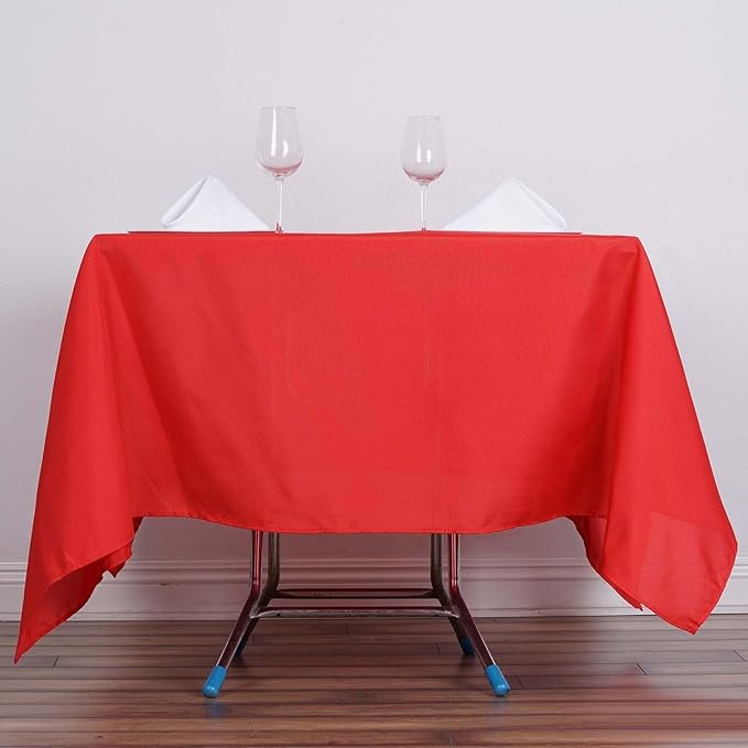 Efavormart 70" Square Linens RED Wholesale Linens Polyester Square Linen Tablecloth for Wedding Banquet Party Restaurant