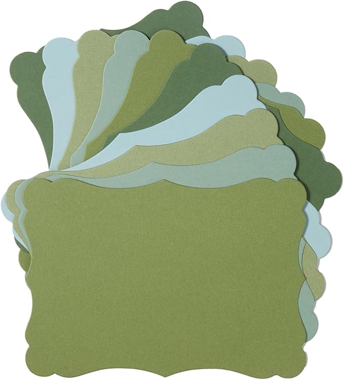 50 Pack Blank Kraft Cards Cardstock Thick Paper Brown Greeting Cards for DIY Gift Card Menus, Baby Shower and Wedding Invitations (Green, 5 Colors, 5x7IN)