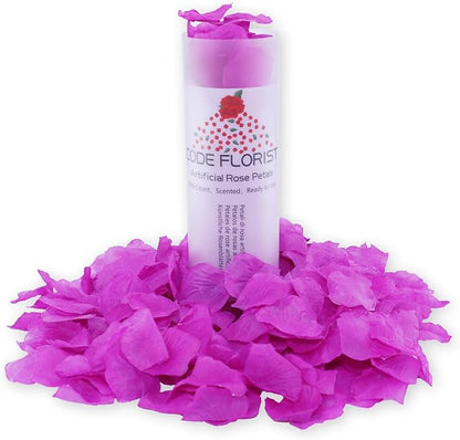 CODE FLORIST 1100 PCS Silk Rose Petals,Fake Rose Petals for Romantic Night,Wedding,Proposal Anniversary Flower Decorations(Separated,Scented,Purple)