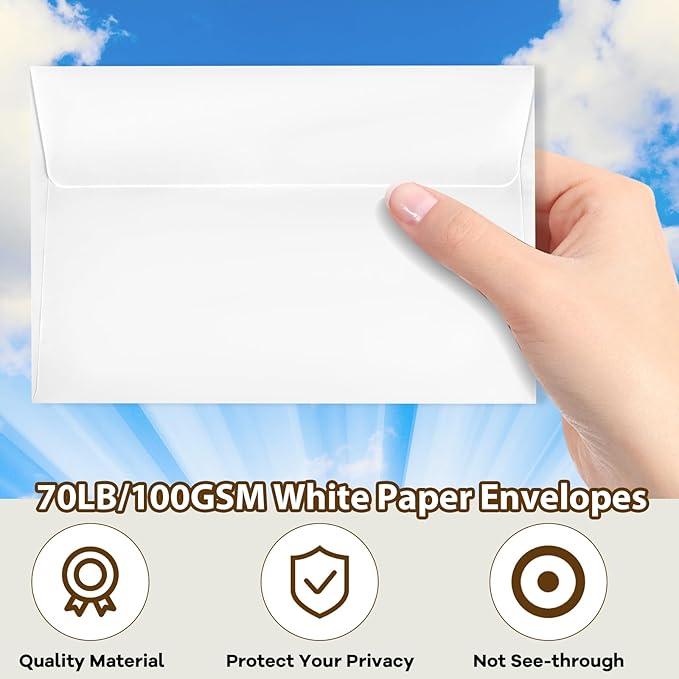 gisgfim 1000 Pcs A6 Envelopes 4.75x6.5 Inches Self Adhesive Invitation Envelopes for 4x6 Cards Printable Mailing Mailers Bulk for Wedding Baby Shower Postcard Photo Thank Notes Greeting Card