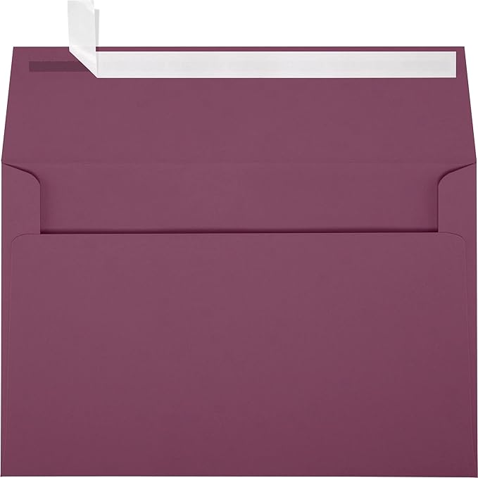 LUXPaper A9 Invitation Envelopes | Peel & Press | 5 3/4" x 8 3/4" | Vintage Plum | 80lb. Text | 50 Qty