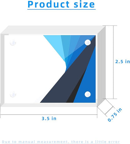 Mini Acrylic Picture Frame 2.5x3.5 Clear Double Sided Magnetic Photo Frames Block Frameless Acrylic Business Card Frame Desktop Display Stand for Office Home Decoration 20mm Thick (10 Pack)
