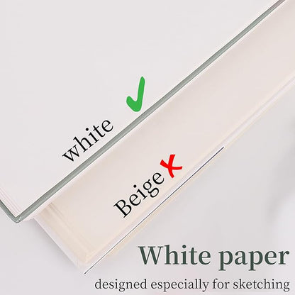SuFly Sketch Book 9x12, Drawing Paper Pad-68lb/100gsm, Top Spiral Sketchbook Hardcover, 100 Sheets Sketch Pad for Kids Classroom Art Supplies for Adults-Sketchpad for Drawing, Illustration & Art Stuff