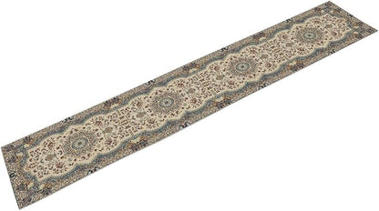 Boho Vintage French Table Runner,Retro Flower Rustic Country Style Floral Print Pattern for Home Kitchen Table Decor Dining Coffee Room Garden Party Decor 13x60in