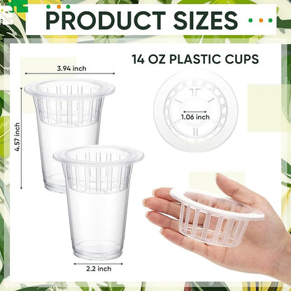 Baderke 35 Pack Plastic Plant Propagation Station Desktop Terrariums Plant Tabletop Vase with Hydroponic Baskets for Indoor Home Office Desktop Decor (4.57'')