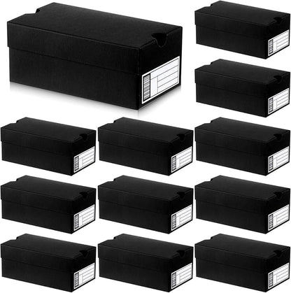 12 Sets Mini Shoe Gifts Boxes for Party Favors 6.1 x 3.9 x 2.5 Inches Sports Mini Sneaker Box with Editable Label for Candies Cookies Snacks(Black,6.1 x 3.9 x 2.5 Inches)
