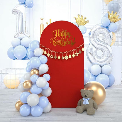 bricia Wedding Arch Backdrop Stand Cover, 6FT Double Sided Stretchy Arch Cover Fitted Wedding Birthday Party Banquet Decoration (Red 72''Lx31.2''W)