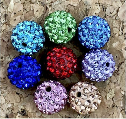 25pcs Adabele Grade A Suncatcher Crystal Rhinestone Pave Loose Beads 12mm Rose Pink Polymer Clay Disco Ball Spacers Compatible with Shamballa All Craft Jewelry Making DB12-3