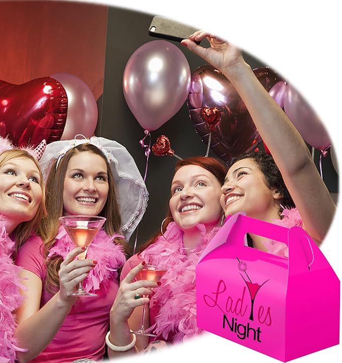 UnicoPak 30 Pack Shiny Hot Pink Gable Gift Boxes Party Favor Boxes, Candy Treat Boxes Goodie Bags for Candy, Treats, Girl Theme Birthday Party Wedding Valentine Baby Shower – 6.5x3.5x3.5 Inches