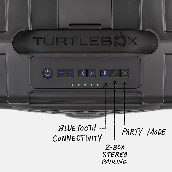 Turtlebox Original Gen 3: Portable Outdoor Bluetooth Speaker – Ultra-Loud (120dB), Waterproof (IP67), Rugged, Impact-Resistant, 3-Day Battery | Party Mode: Unlimited Pairing Stereo, Gray/Kelly Green