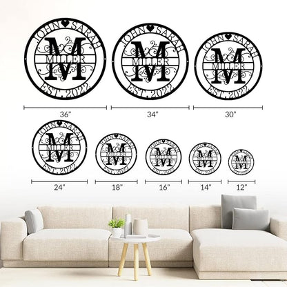 Custom Metal Sign - Personalized Name Sign - Family Sign - Outdoor Metal Wall Art Home Decor - Personalized Gift for Couple - Anniversary Wedding Gift