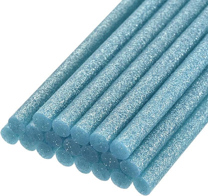 uxcell 20pcs Hot Glue Sticks for Glue Gun 7mm/0.27-inch x 4-inch Mini Hot Melt Adhesive Glue Stick Glitter Sky Blue
