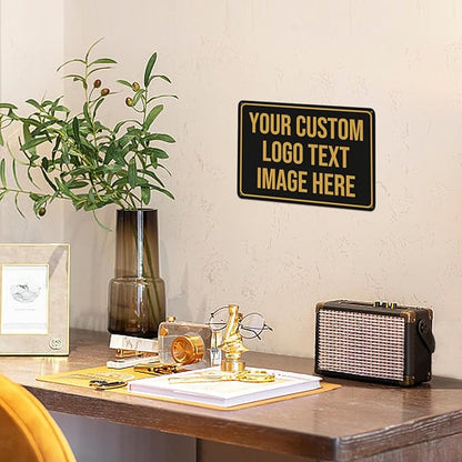 Custom Signs, Custom Sign Metal Signs Customized Signs - Personalized Signs Make Your Own Sign With Text Photo Logo For Office Business Workplace Home Bar Indoor Outdoor Use 6""x8""