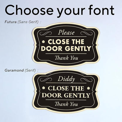 Custom Decorative Outdoor Metal Sign - Personalized Aluminum Driveway Sign, Waterproof, Made In USA - Design 3 Black Charcoal 10x7 In