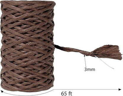65 Feet Floral Wire Rustic Vine Bind Wire for Craft Wrapping Flower Bouquets(1 Roll,Dark Brown)