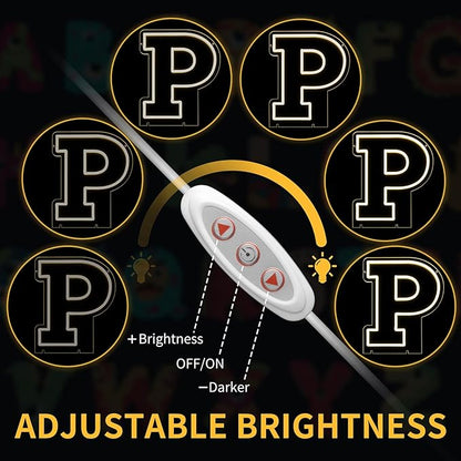 Light Up Letters P, Led Marquee Letter Lights Neon Sign, 13.9" Height Decorative Lighted Alphabet Number, Battery/USB Powered Led Letters Lights for Wedding, Birthday, Party, Christmas or Home Decor