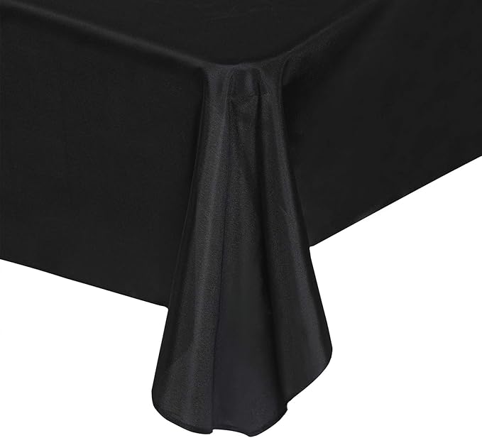 Rectangle Tablecloth 90x156 inch Washable Polyester Fabric Table Cloth for Wedding Party Dining Banquet Decoration（90x156, Black）