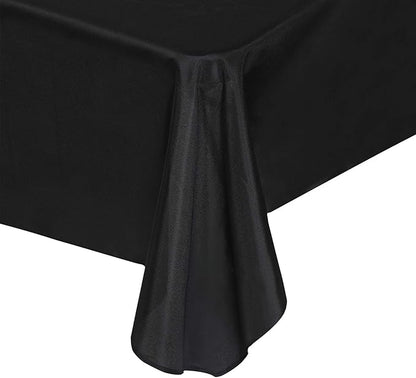 Rectangle Tablecloth 90x156 inch Washable Polyester Fabric Table Cloth for Wedding Party Dining Banquet Decoration（90x156, Black）