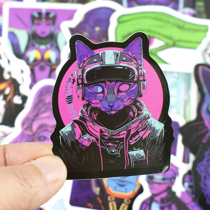 Qtl Cyberpunk Stickers - 75pcs Vaporwave Stickers for Laptop & Water Bottle - Waterproof