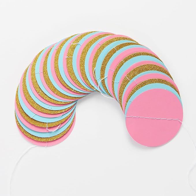 Blue Pink Gold Party-Decorations Gender-Reveal - 52Ft Paper Streamers Garland Hanging Decor Birthday Banner Ideas Event Party Supplies