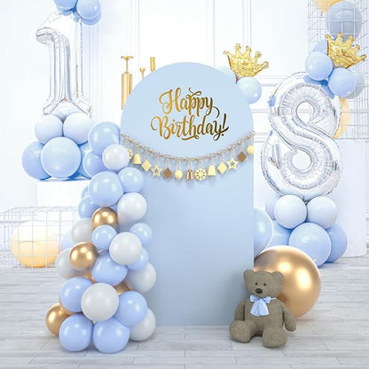 bricia Wedding Arch Backdrop Stand Cover, 6FT Double Sided Stretchy Arch Cover Fitted Wedding Birthday Party Banquet Decoration (Bluemist 72''Lx31.2''W)