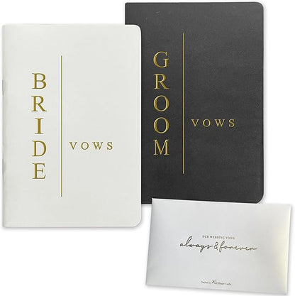 Vow Books His and Hers Wedding Vow Books Bride and Groom with Soft Touch Gold Foil Engraving Wedding Essentials(TR-GB-Black)