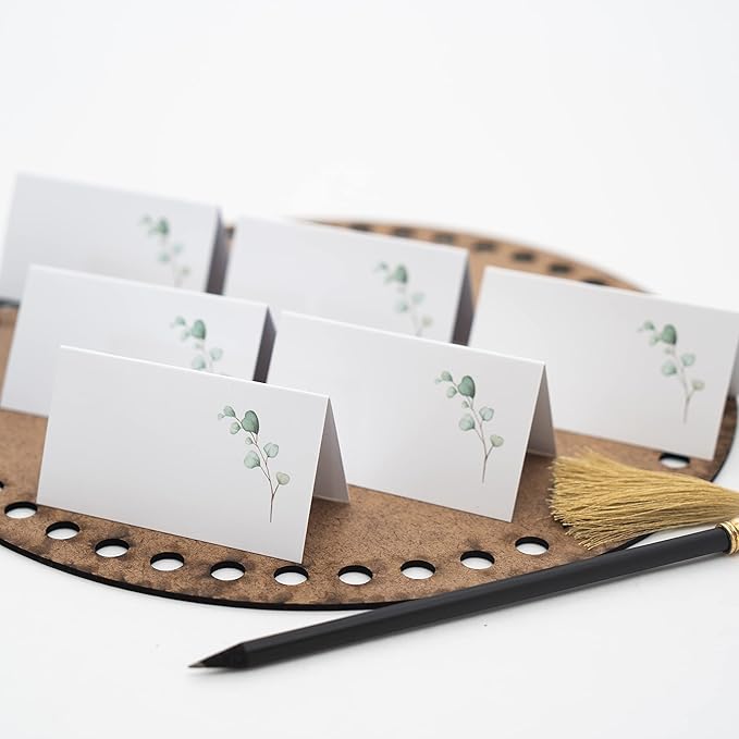 Watercolor Place Cards for Wedding or Party, Seating Place Cards for Tables, Scored for Easy Folding, 100 Pack, 2 x 3.5 Inches