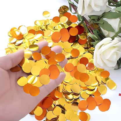 Gold and Orange Round Foil Confetti Beautiful Metallic Table Confetti for Filling Balloons, Wedding,Birthday,Party,Festival Decoration(15000PCS)
