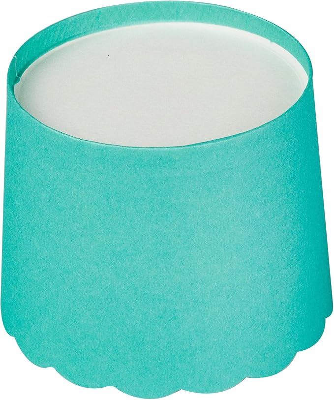 Panificio 6 Ounce Cupcake Wrappers, 200 Scalloped Baking Cups - Oven-Ready, Greaseproof, Turquoise Paper Cupcake Liners, Disposable, For Birthdays, Baby Showers, Or Weddings - Restaurantware