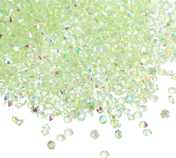 PATIKIL 14000Pcs Wedding Table Scatter Confetti Crystals 3mm Acrylic Diamonds Vase Fillers Gems for Table Centerpiece Decorations Bridal Shower Party, Light Green AB