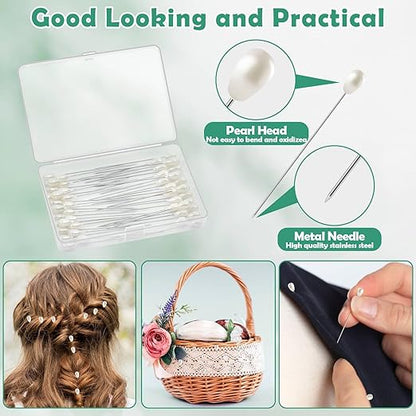PAXCOO Floral Tape and Floral Wire Arrangement Tool Kit with Green Floral Tape, Floral Wire, Boutonniere Flower pin, Wire Cutter, White Ribbon and Elastic Pearl Wrist Corsage Bands for Bouquets