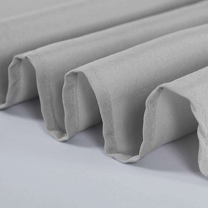 108 inch Round Tablecloth Washable Polyester Table Cloth Decorative Table Cover for Wedding Party Dining Banquet（108 inch,Silver）