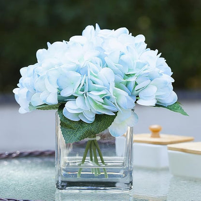 Enova Floral Cube Glass Vase - 6 x 6 Inch Square Vases with Floating Candle Holders, Perfect for Wedding Centerpieces and Home Office Decor - Set of 1