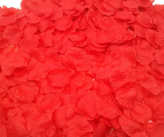 CODE FLORIST 2200 PCS Red Silk Rose Petals Wedding Flower Decoration