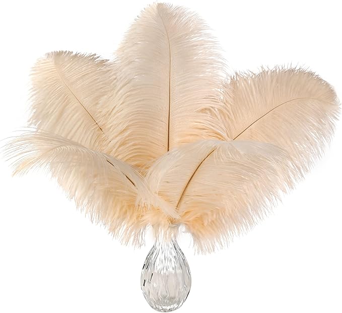 Ballinger Light Salmon Ostrich Feathers - 24pcs 8-10inch Feathers for Crafts，Wedding Party Centerpieces and Home Decor