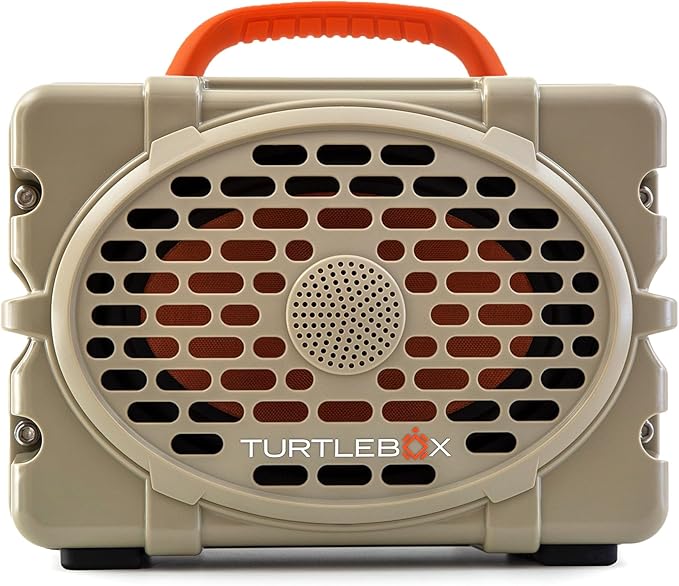Turtlebox Original Gen 3: Portable Outdoor Bluetooth Speaker – Ultra-Loud (120dB), Waterproof (IP67), Rugged, Impact-Resistant, 3-Day Battery | Party Mode: Unlimited Pairing Stereo, Tan/Blaze Orange