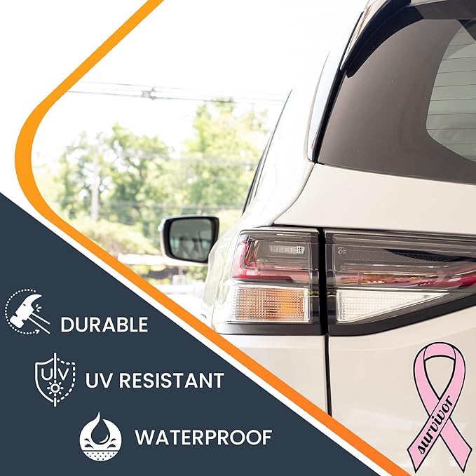 Magnet Me Up: Breast Cancer Survivor Pink Ribbon Magnet Decal - 3.5x7 Inches, Heavy-Duty Automotive Magnet for Car, Truck, SUV - Show Support and Raise Awareness with This Meaningful Auto Magnet