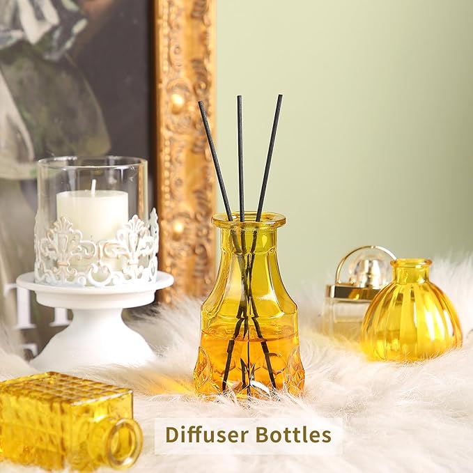 Mini Glass Bud Vases for Wedding & Bridal Shower Centerpieces,Versatile Glass Vases for Home Decor,Party & Anniversary Decorations,Candle Holders,Hydroponics, Aromatherapy Bottles(Pack of 30,Yellow)