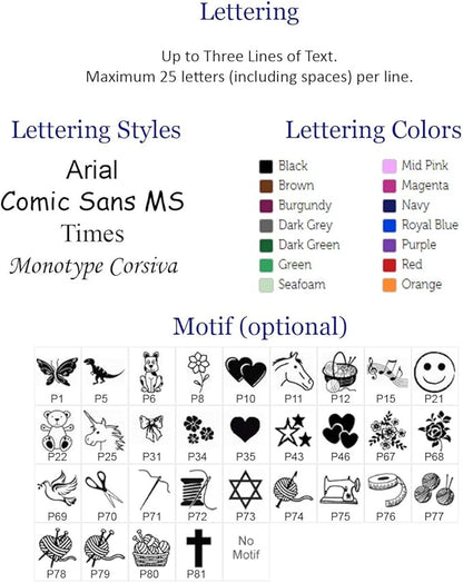 Personalized Satin Sewing Labels for Knitting, Quilting and Sewing Crafts 3/4" x 2 1/2" (20mm x 60mm) (50)