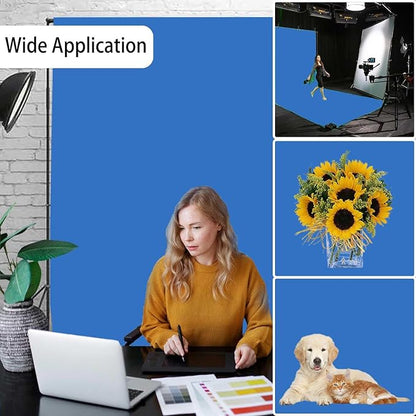 Royal Blue Backdrop, Photo Booth Portrait Photography Backdrops, Studio Blue Screen Backdrop for Photoshoot Streaming Video Shooting, Blue Photo Backdrop 5x7ft