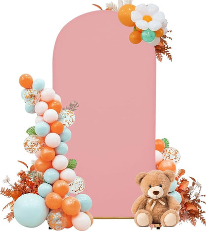 Wedding Arch Cover 6.6FT Arch Backdrop Cover Spandex Fitted Arch Cover for Round Top Chiara Backdrop Stand Covers for Wedding Birthday Party Baby Shower Banquet Ceremony Decoration