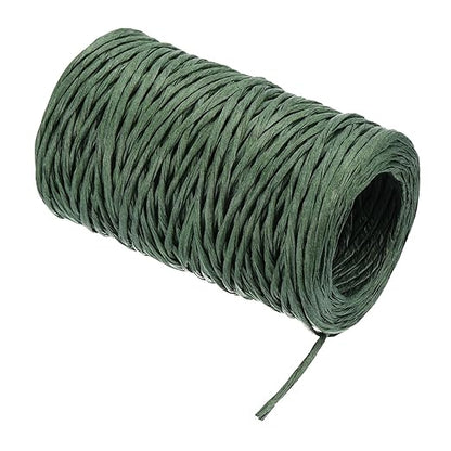 PATIKIL 164 Feet Floral Bind Wire Wrap Twine, 2mm Green Paper-Wrapped Iron Wire for Bouquets