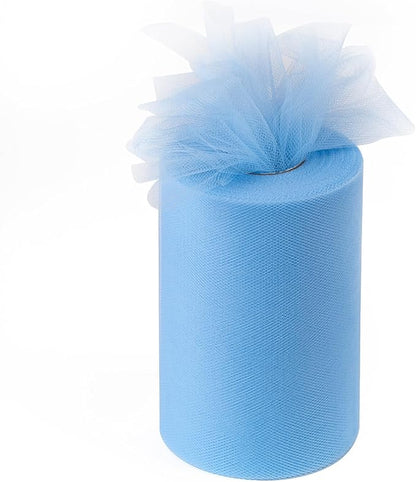 Gemstone Blue Tulle Fabric Rolls 6 Inch by 100 Yards (300 feet) Tulle Roll Spool Fabric for DIY Tutu Skirt Baby Shower Birthday Party Wedding Decorations Christmas Craft Supplies (Gemstone Blue)