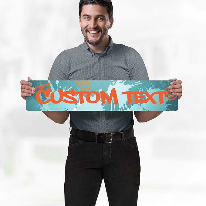 Custom Sign, Custom Street Sign, 11 Font Colors, 13 Font Styles, 4 Hole Options, 22 Sizes, 6x30 Inches, Rust Free DiBound, Fade Resistant, Made in USA by My Sign Center (Graffiti)