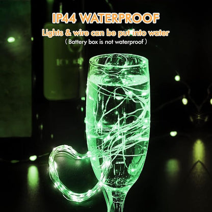 12 Pack Fairy Lights Battery Operated, 7FT 20LED Waterproof Silver Wire Christmas Lights Outdoor, Firefly Mini String for Bedroom Party Birthday Wedding Home Decor