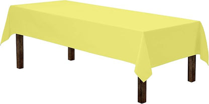 Gee Di Moda Rectangle Tablecloth - 60 x 84 Inch Yellow Table Cloth for 5 Foot Rectangle Table - Heavy Duty Washable Fabric - for 5 Ft Buffet Table, Holiday Party, Dinner, Wedding & Baby Shower