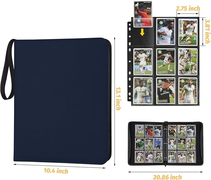 Trading Card Binder, Card Collection Binder Album Folder with 720 Side Loading Pockets, 9 Pocket Trading Card Album Folder for TGC,MTG, Baseball Cards, Yugioh