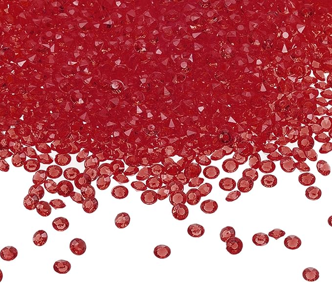 PATIKIL 10000 Pcs Wedding Table Scatter Confetti Crystals 4.5mm Acrylic Diamonds Vase Fillers Gems for Table Centerpiece Decorations Party Vase Beads, Date Red