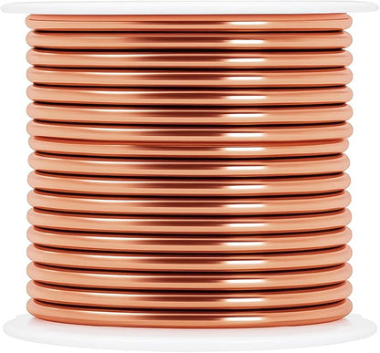 Mandala Crafts 10 Gauge Anodized Aluminum Craft Wire for Jewelry Making - 120 FT Colored Flexible Silver Copper Tone Wire - Bendable for Bonsai Armature Crafting Sculpting