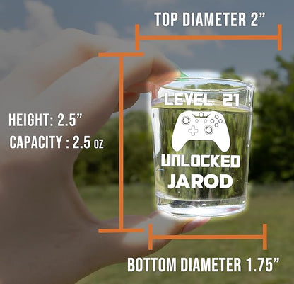 21st Birthday Custom Shot Glass 2.5oz, Personalized Picture Funny Party Favor, Customized 21st Drinking Gift, Legal Age Shot Glass, Printed Photo Gift For Son Daughter Friends
